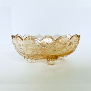 vintage Jeanette Glass small footed berry bowl/candy dish/trinket dish